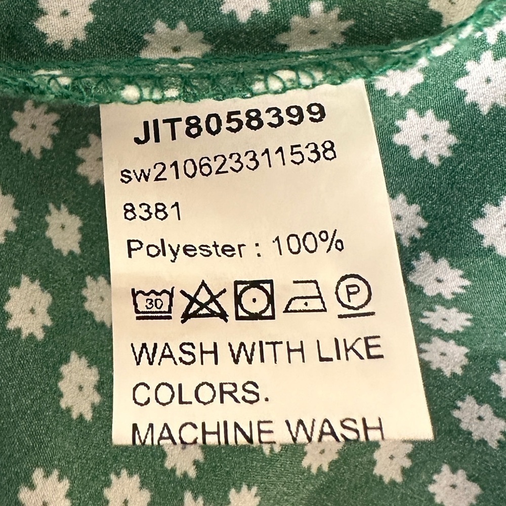 Green Floral Cottagecore Spring Dress Size Large - Picture 10 of 14